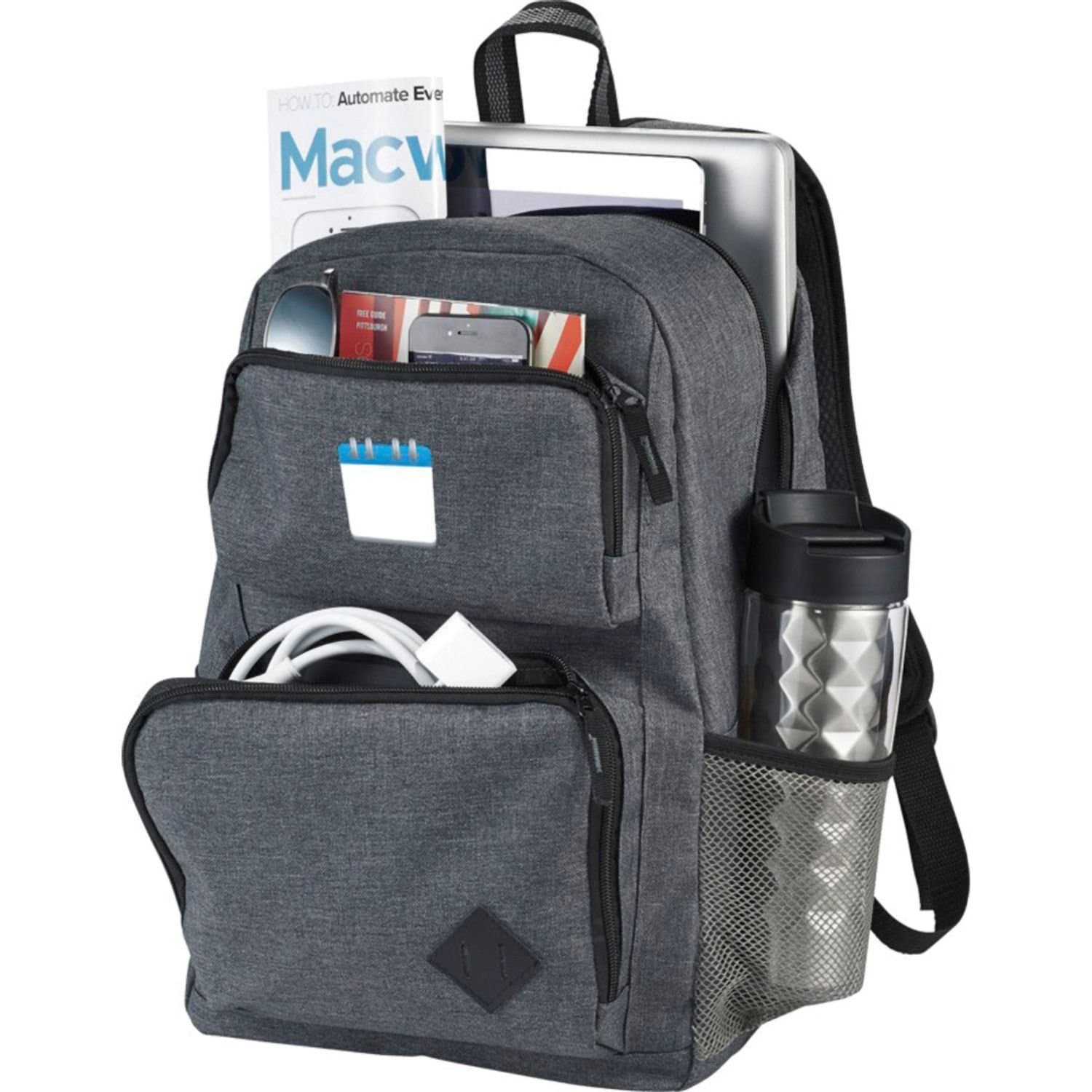 Avenue Avenue Men's Graphite Deluxe 15.6in Laptop Backpack in Grey
