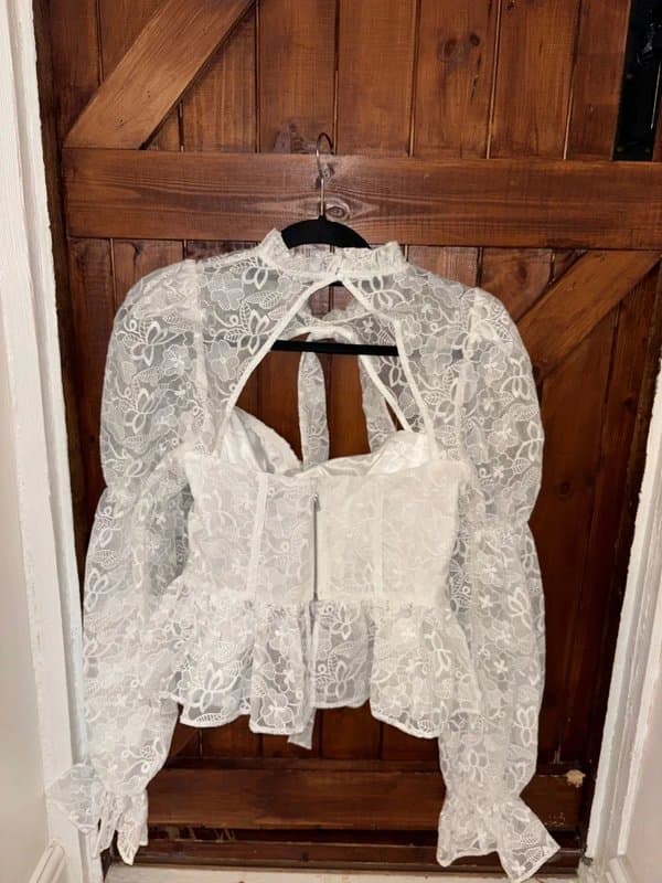 ASOS ASOS luxe pussy bow puff sleeve lace blouse