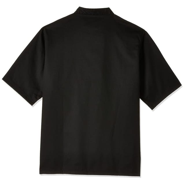 Le Chef Le Chef Men's Executive Drop Shoulder Short-Sleeved Chef Jacket in Black - 2