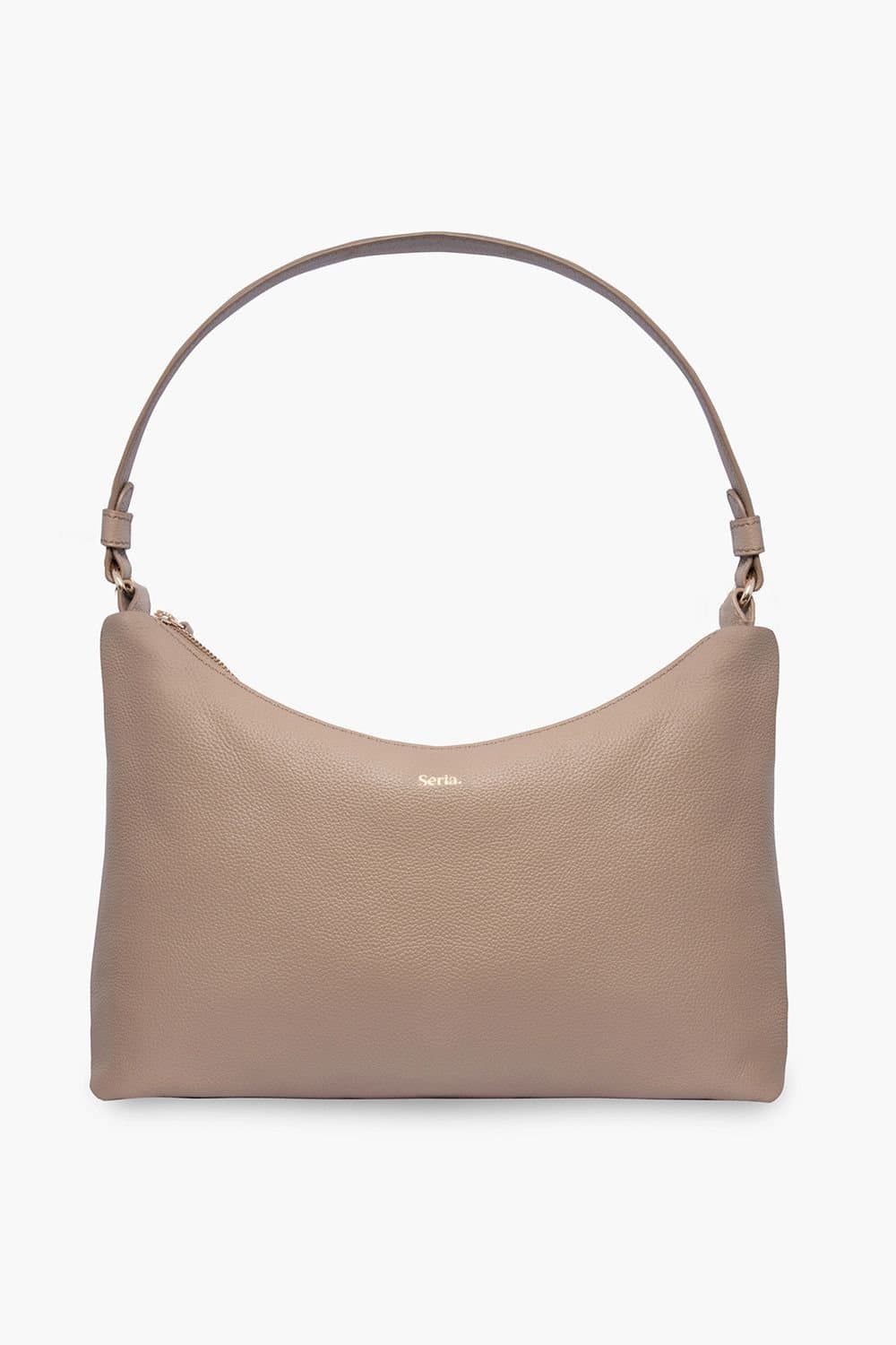Serla Serla Taupe Leather Shoulder Bag