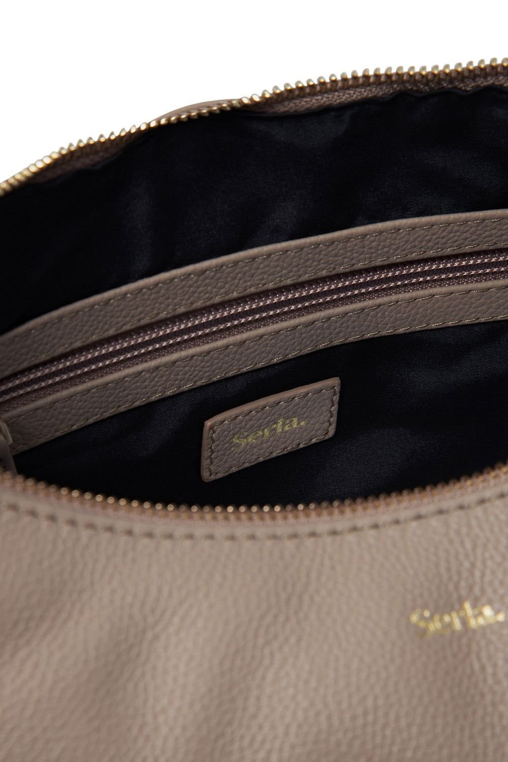 Serla Serla Women's Juliet Taupe Leather Shoulder Bag - 3