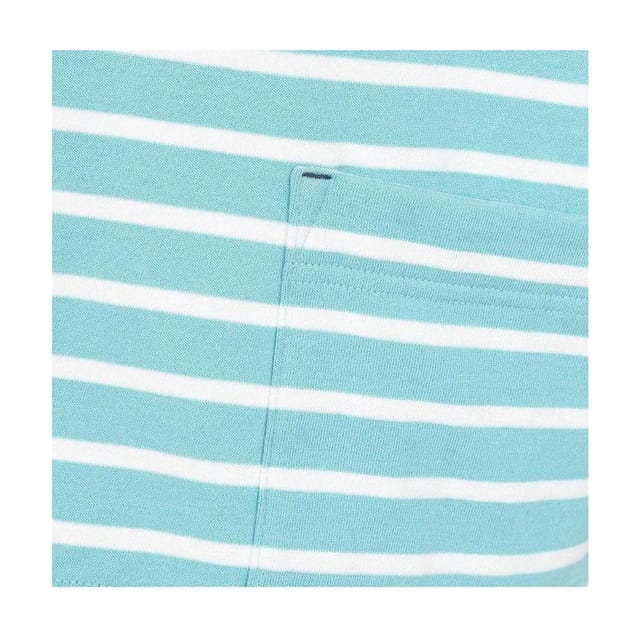 Lazy Jacks Lazy Jacks Women's Striped Roll Neck Sweatshirt in Aqua - 3