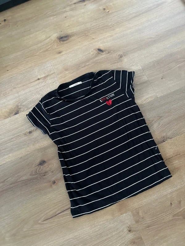 ASOS Pull & bear black and white striped tshirt