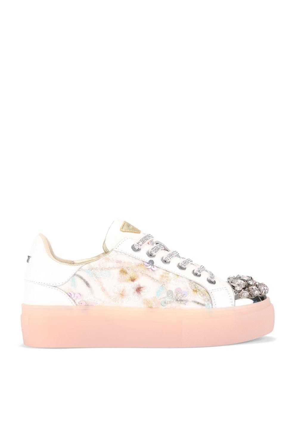 Kurt Geiger London Kurt Geiger London Women's 'Crystal Toecap Cupsole' Trainers in White