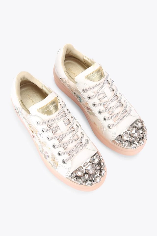 Kurt Geiger London Kurt Geiger London Women's 'Crystal Toecap Cupsole' Trainers in White - 2