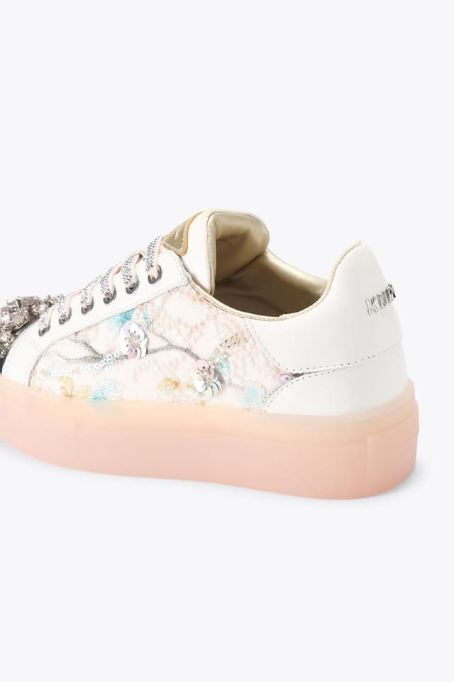 Kurt Geiger London Kurt Geiger London Women's 'Crystal Toecap Cupsole' Trainers in White - 3