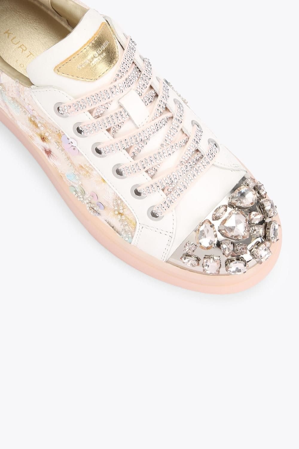 Kurt Geiger London Kurt Geiger London Women's 'Crystal Toecap Cupsole' Trainers in White - 4