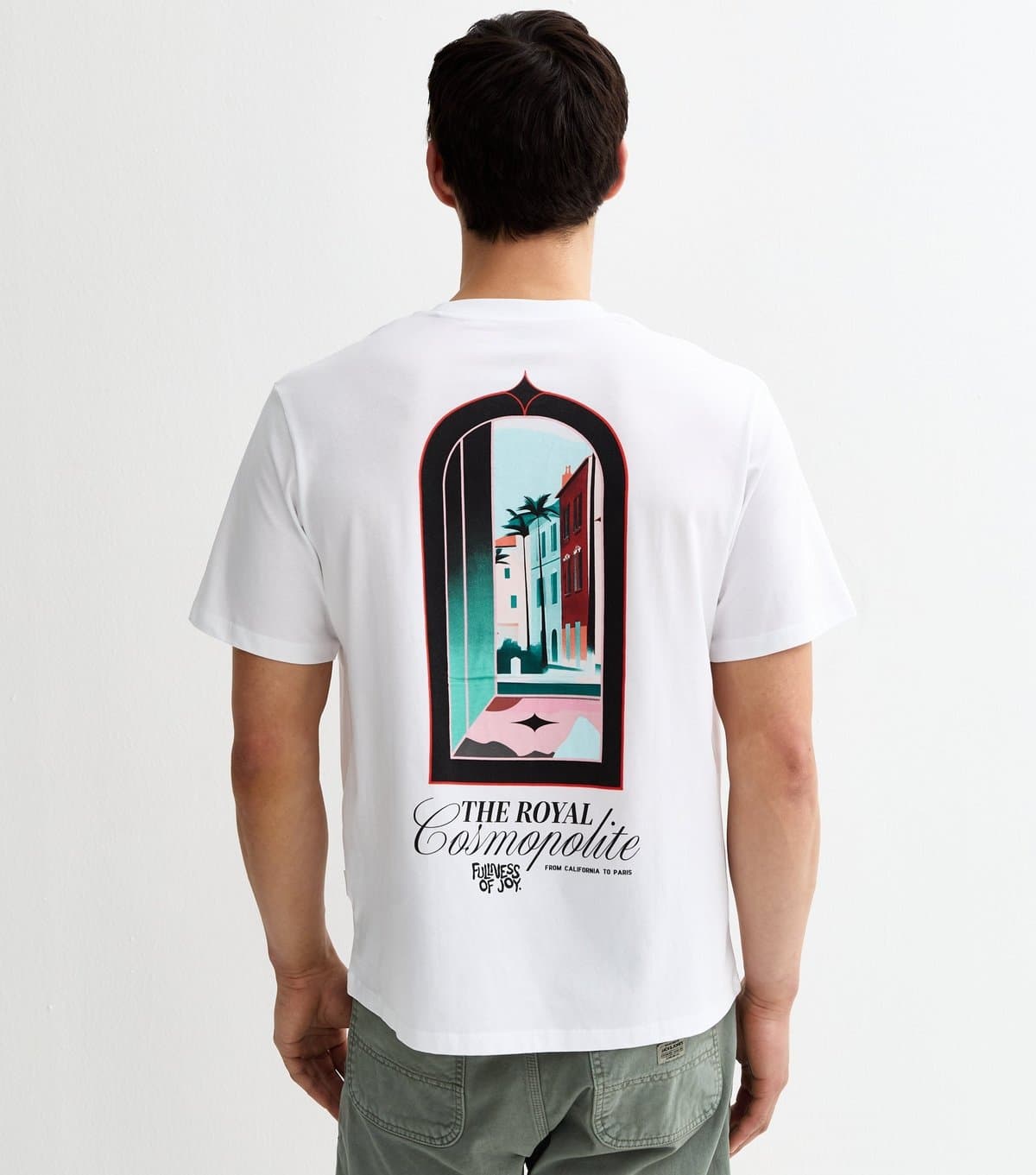 jack & jones Men's White Slogan Print Crew Neck T-Shirt Jack & Jones New Look