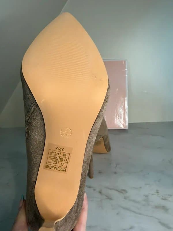 No Doubt No Doubt Beige Camel Brown Suede Pointed Toe Ankle Boots with Stiletto Heel EU 40 UK 7 Western