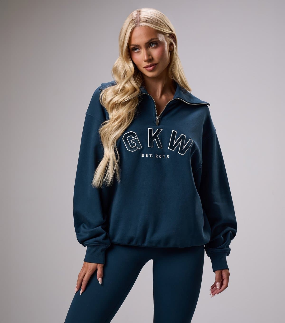 Gym King Women's GKW Navy Pullover Funnel Neck Sweatshirt Gym King New Look