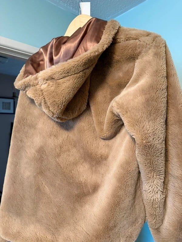 Urban nation Urban Nation Faux Fur Hooded Jacket - Camel/Tan - Size L - 1