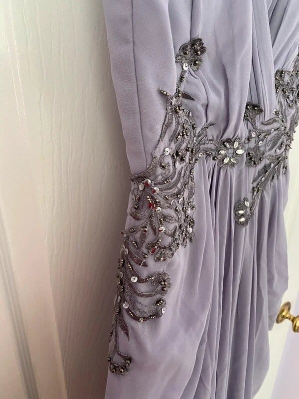 Little Mistress Lilac Sequin Beaded Prom Gown