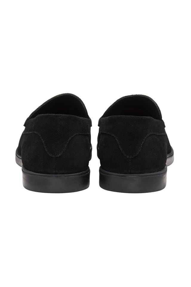 Frank Wright Frank Wright Men's Suede 'Horn' Penny Loafers in Black - 3