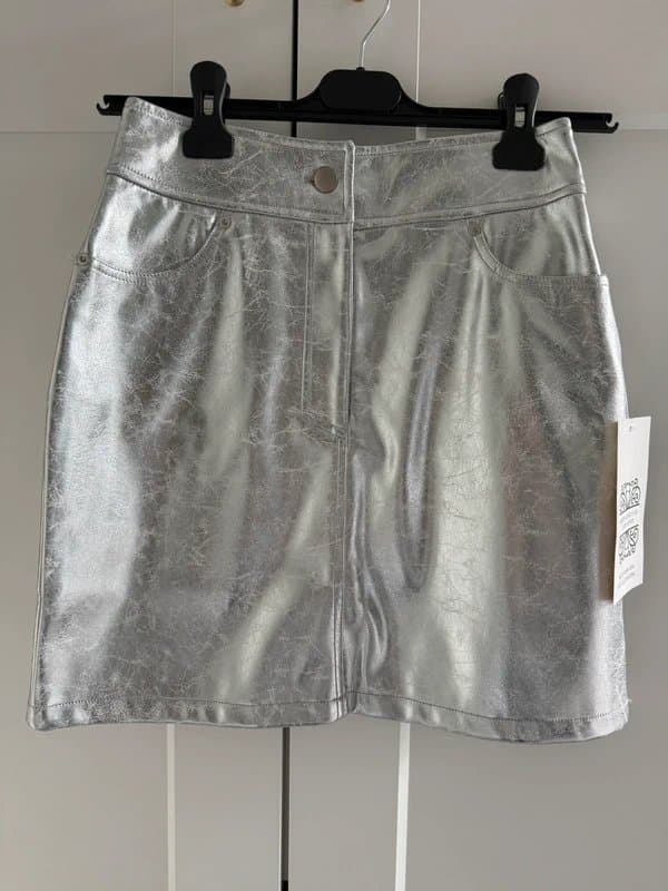 Never Fully Dressed Never Fully Dressed Metallic Silver Skirt - UK 8