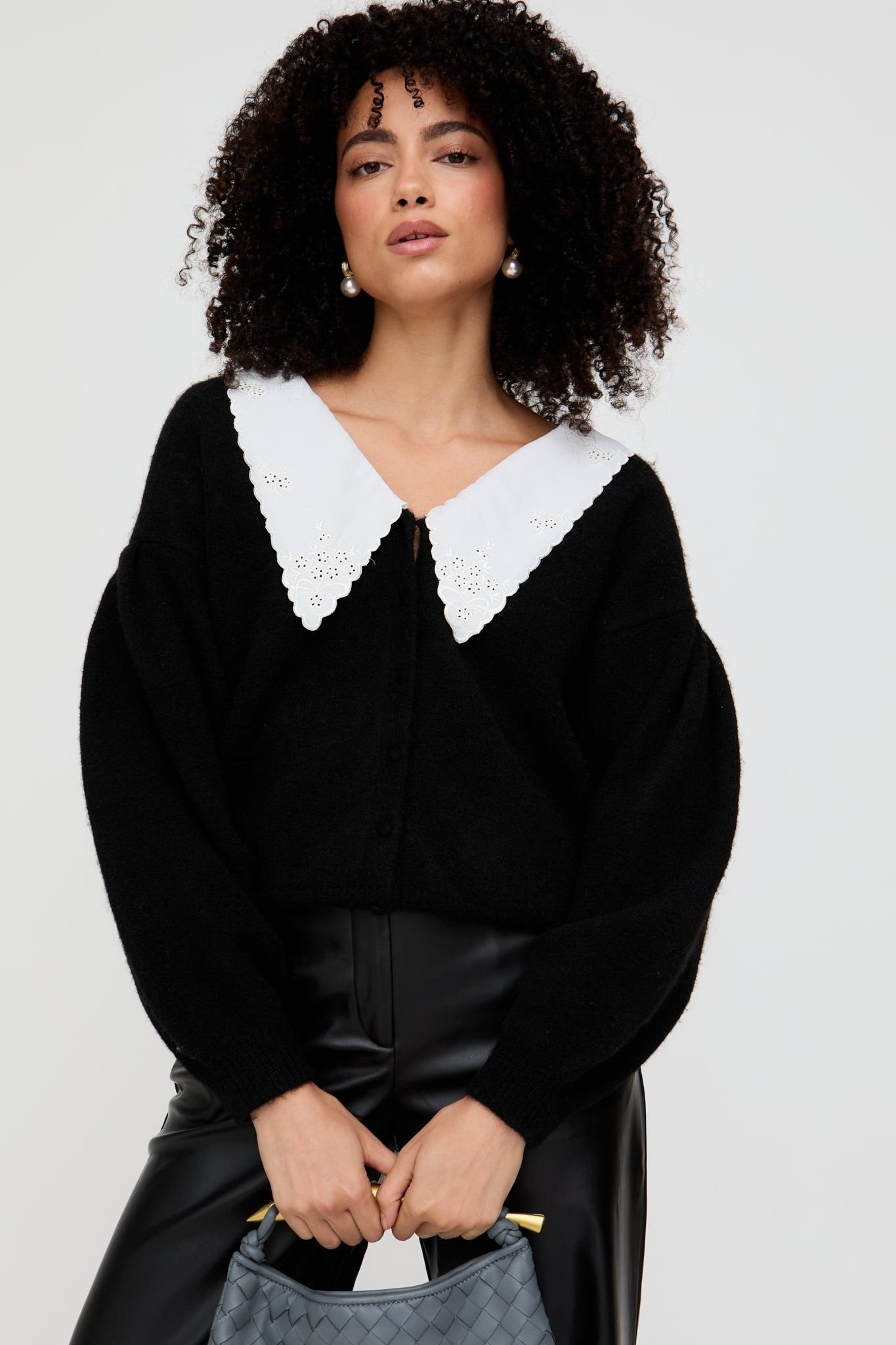 Lily and Lionel Lily and Lionel Women's Suzzanna Embroidered Collar Cardigan In Black - 2