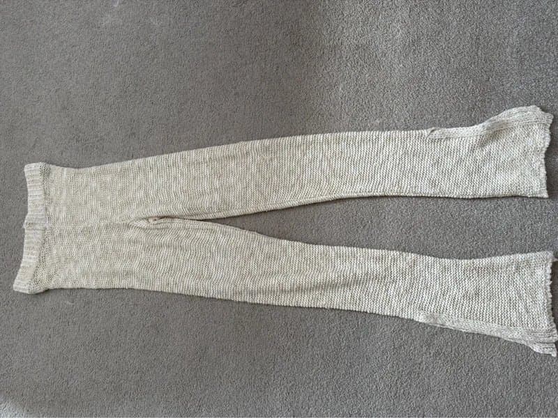 ASOS ASOS luxe knitted trousers bikini cover up size 8 cream and gold