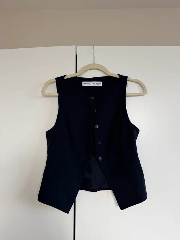 Bershka Navy Waistcoat