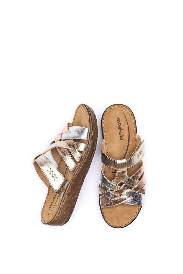 Moshulu Moshulu Women's 'Zahara' Multi-coloured slip on sandals in Metallics - 2