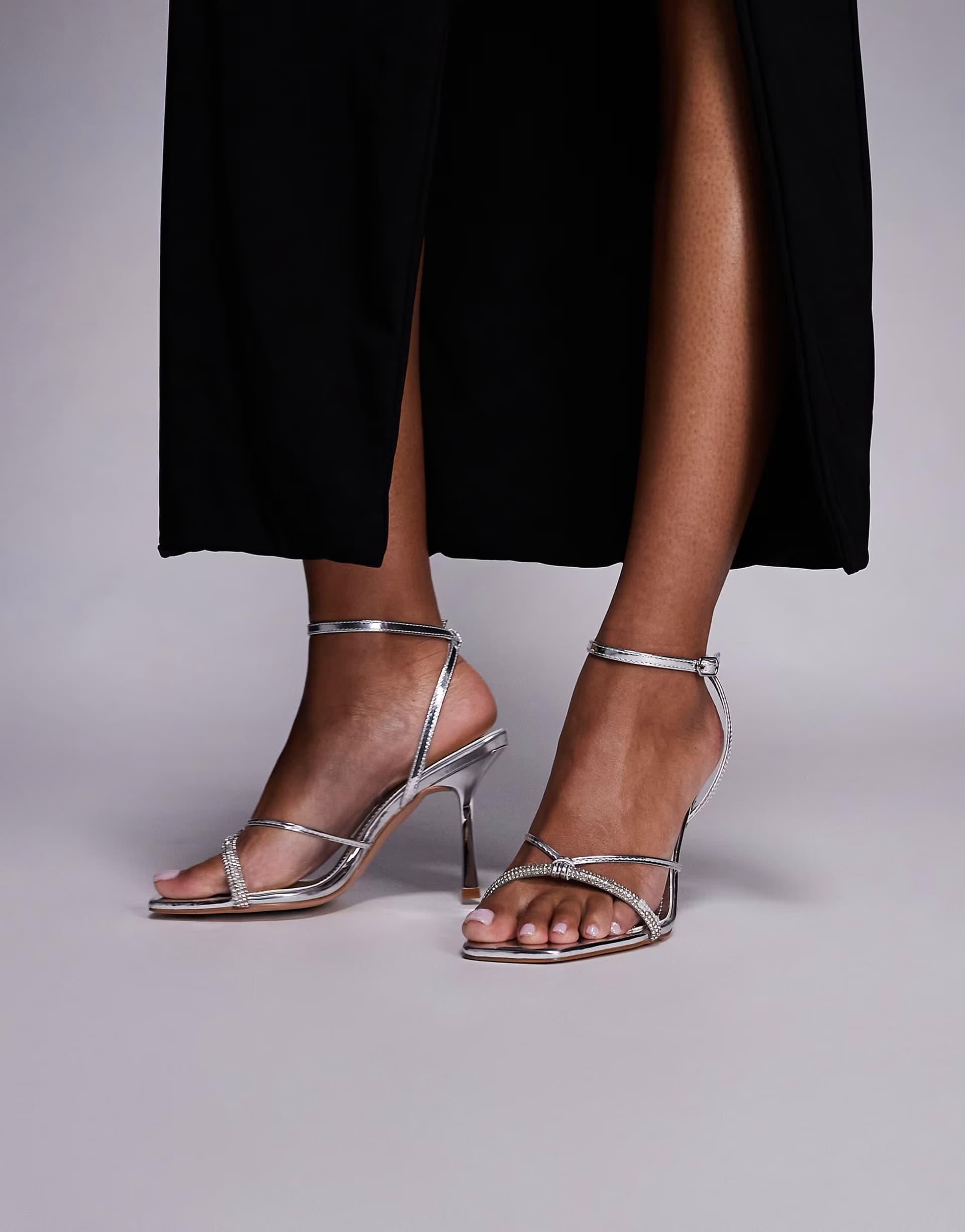 ASOS ASOS Simmi London Silver Mirror Embellished Heels