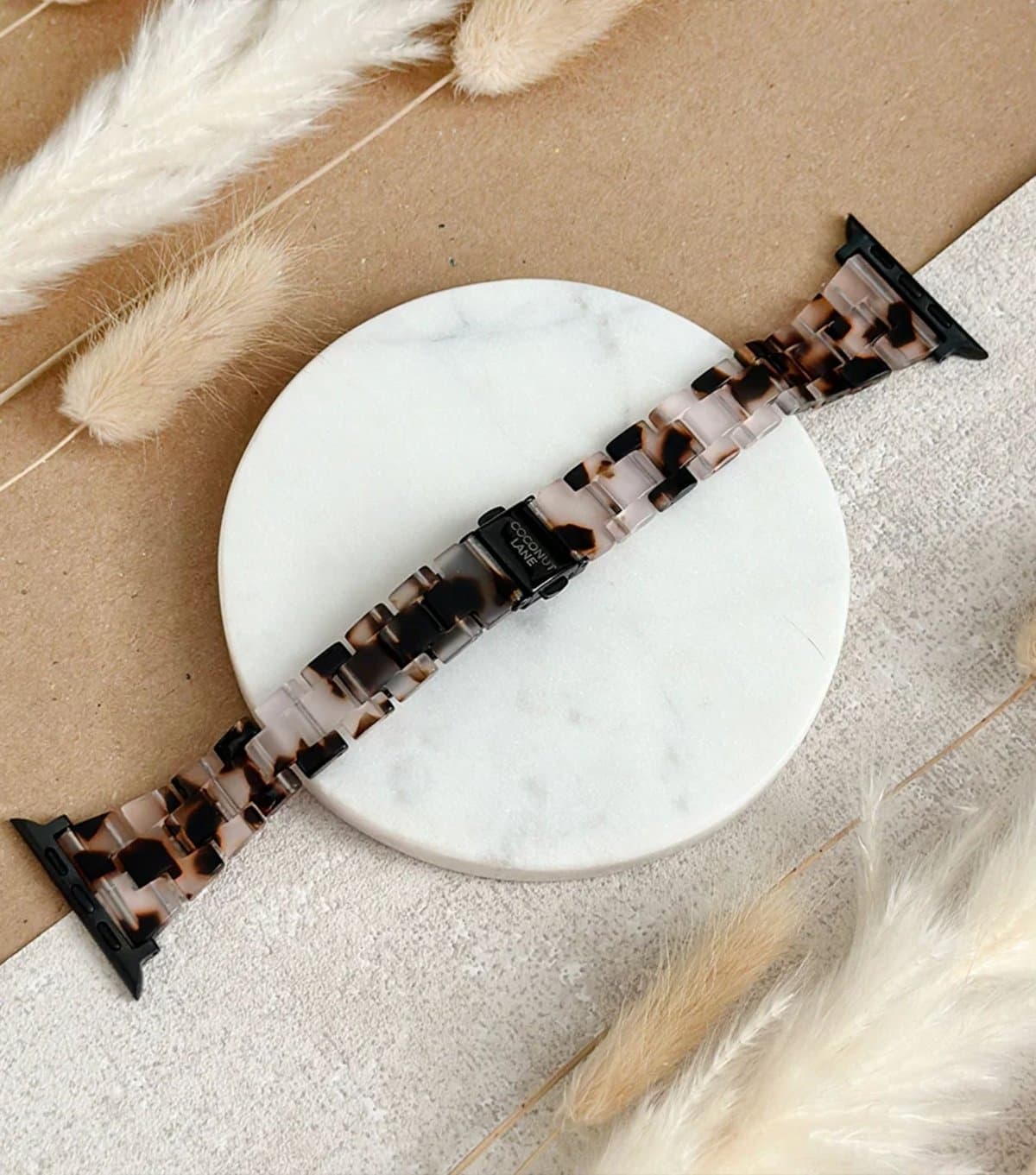 Coconut Lane Slim Luxe Ivory Tort Apple Watch Strap Coconut Lane New Look