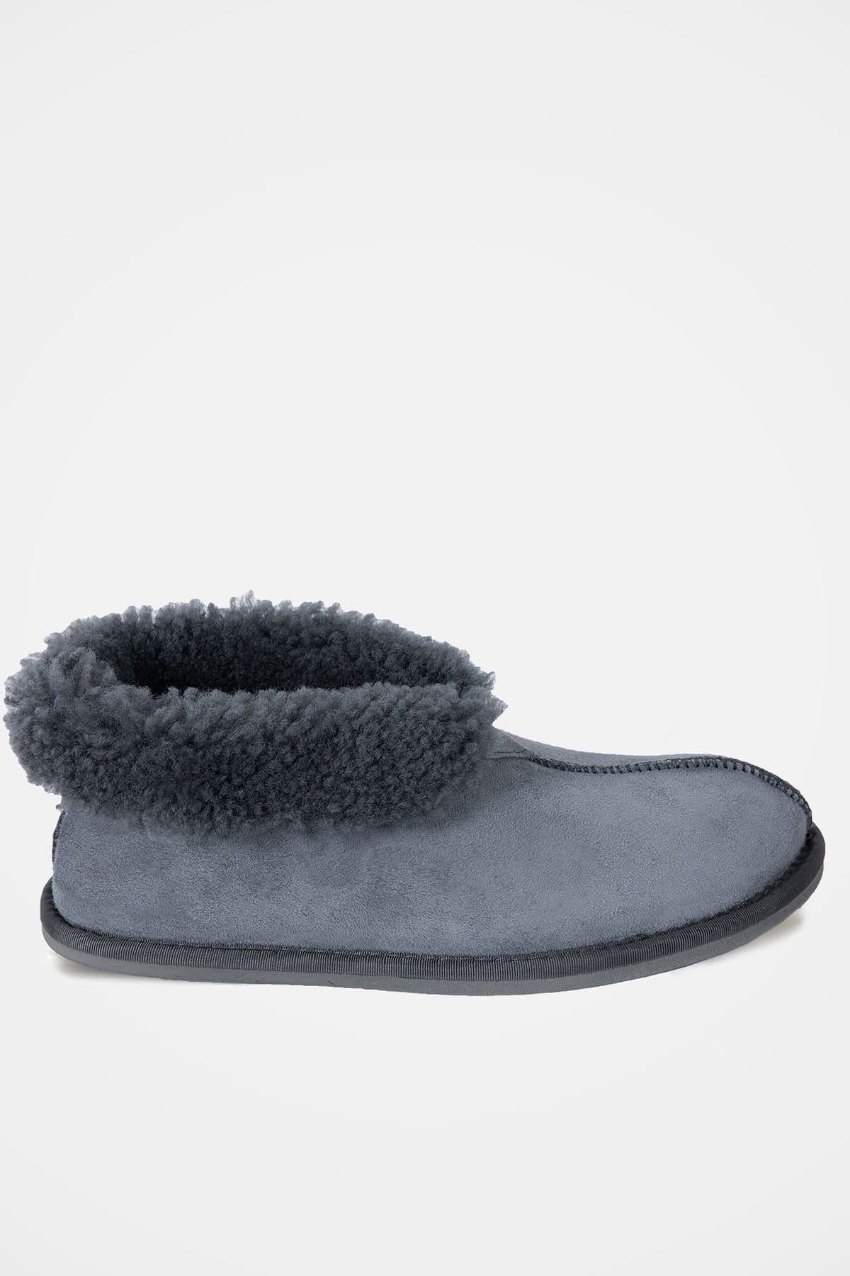 Celtic & Co Celtic & Co Men's Sheepskin Bootee Slippers in Mid Grey