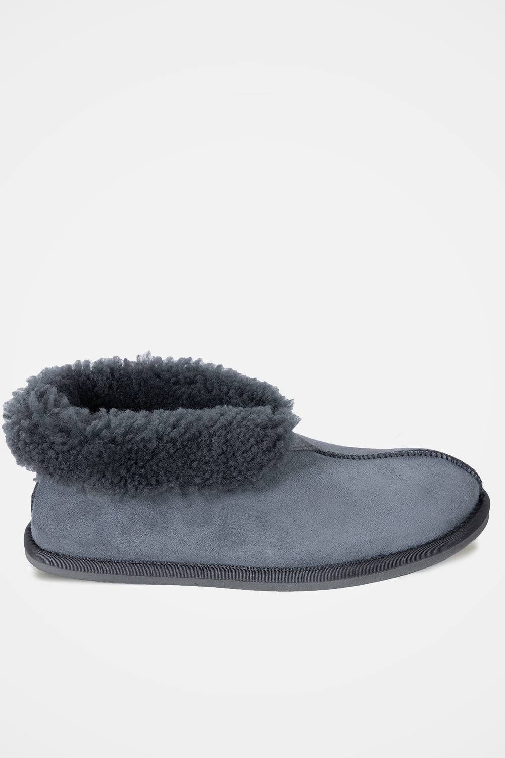 Celtic & Co Celtic & Co Men's Sheepskin Bootee Slippers in Mid Grey - 2