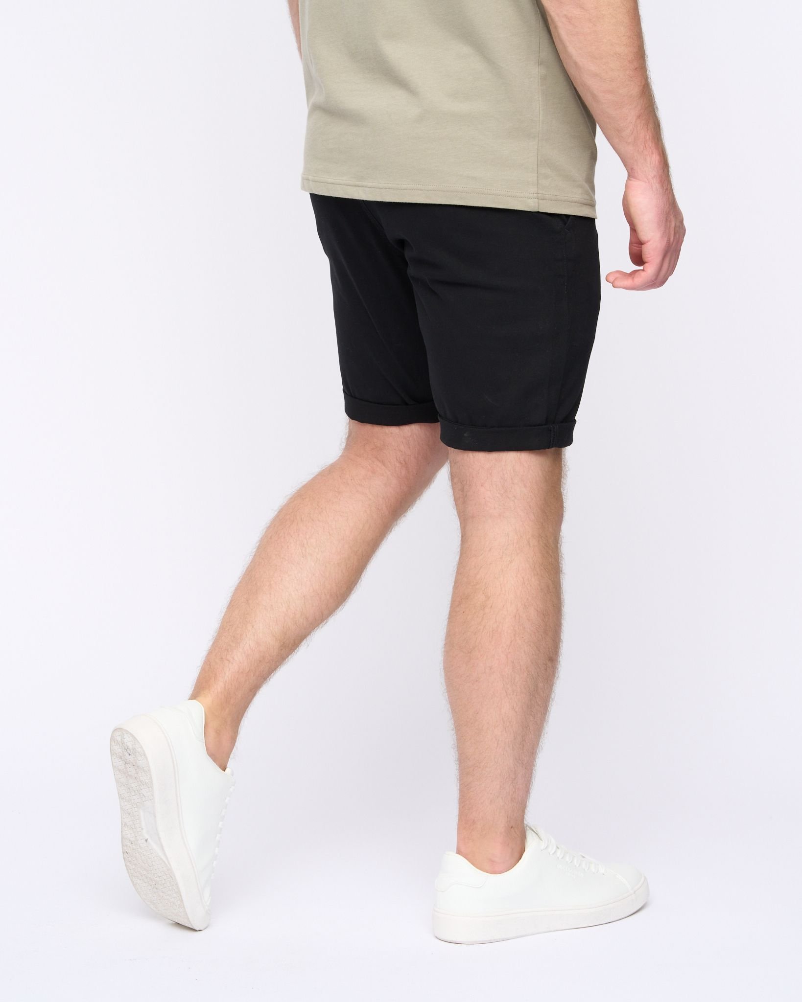 Duck&Cover Duck&Cover Moreshore Men's Lightweight Stretch Canvas Chino Shorts with Secure Penny Pocket in Black - 2