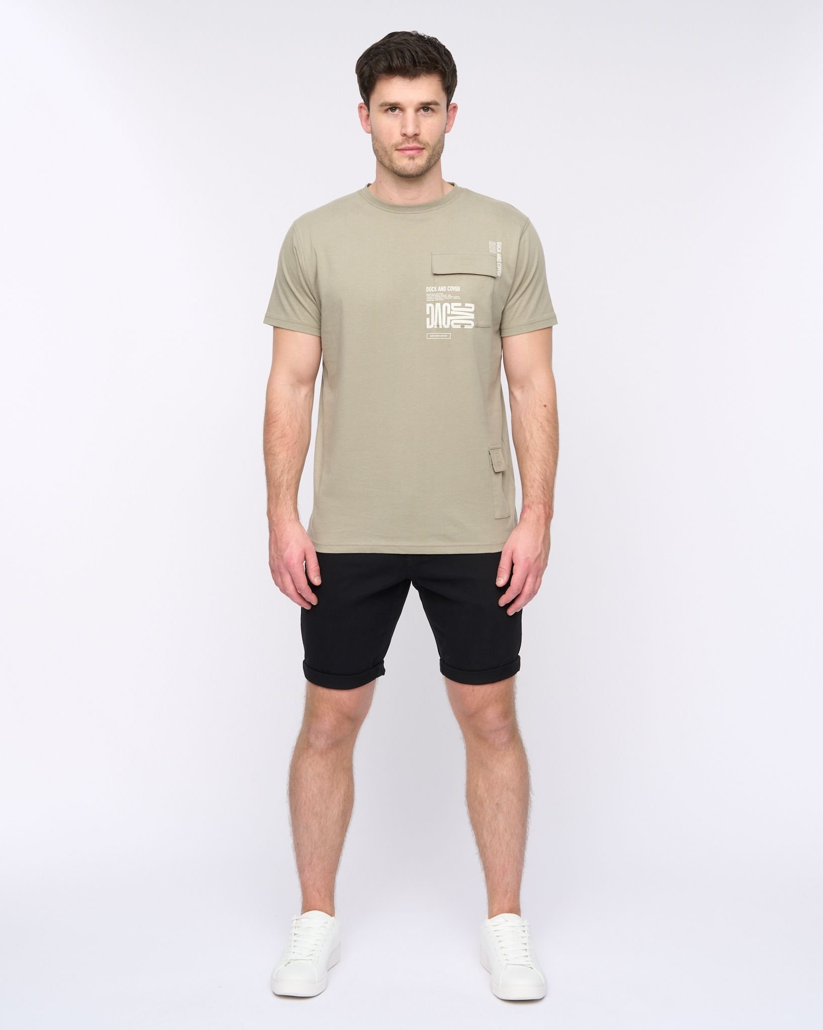 Duck&Cover Duck&Cover Moreshore Men's Lightweight Stretch Canvas Chino Shorts with Secure Penny Pocket in Black - 4