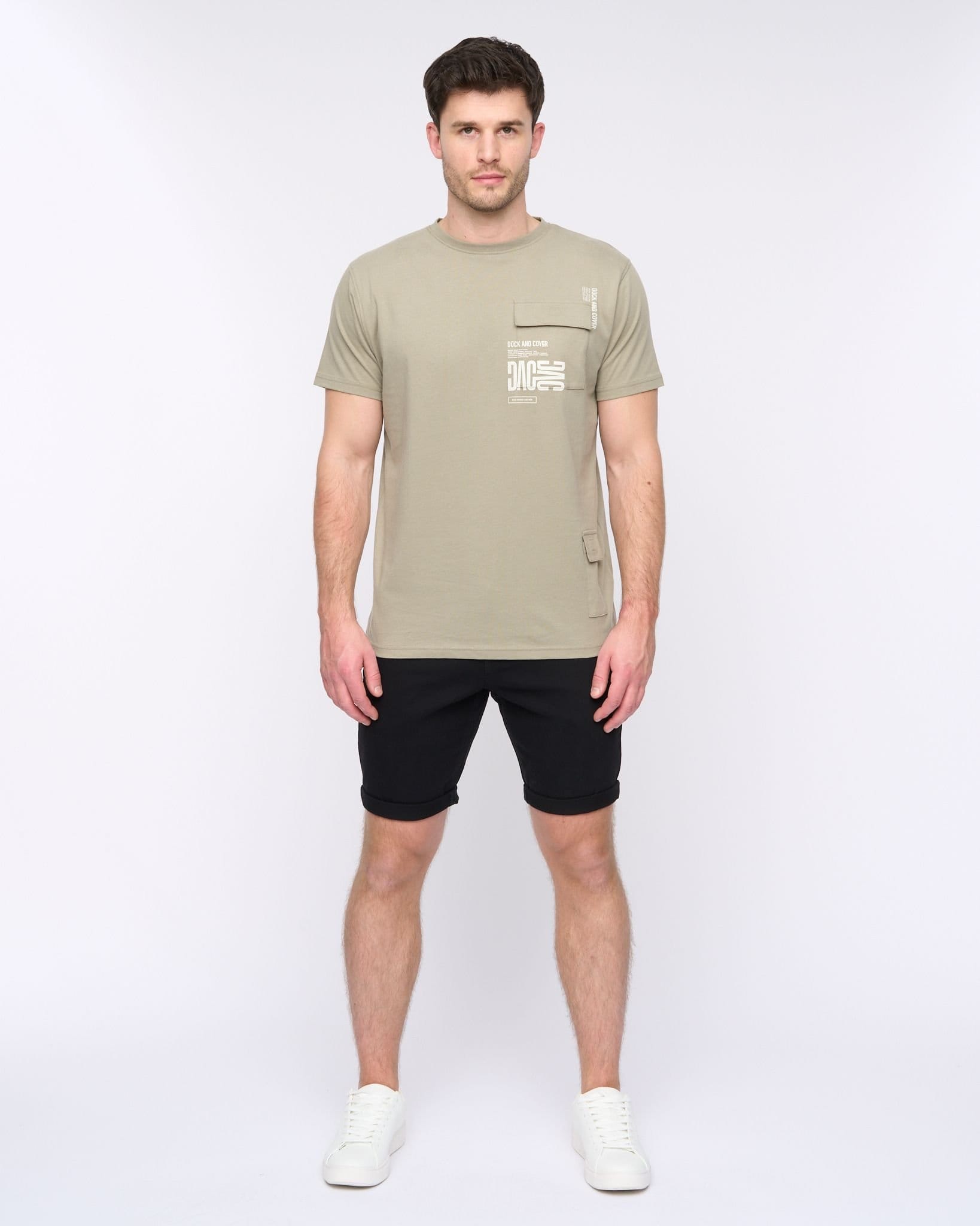 Duck&Cover Duck&Cover Moreshore Men's Lightweight Stretch Canvas Chino Shorts with Secure Penny Pocket in Black - 4