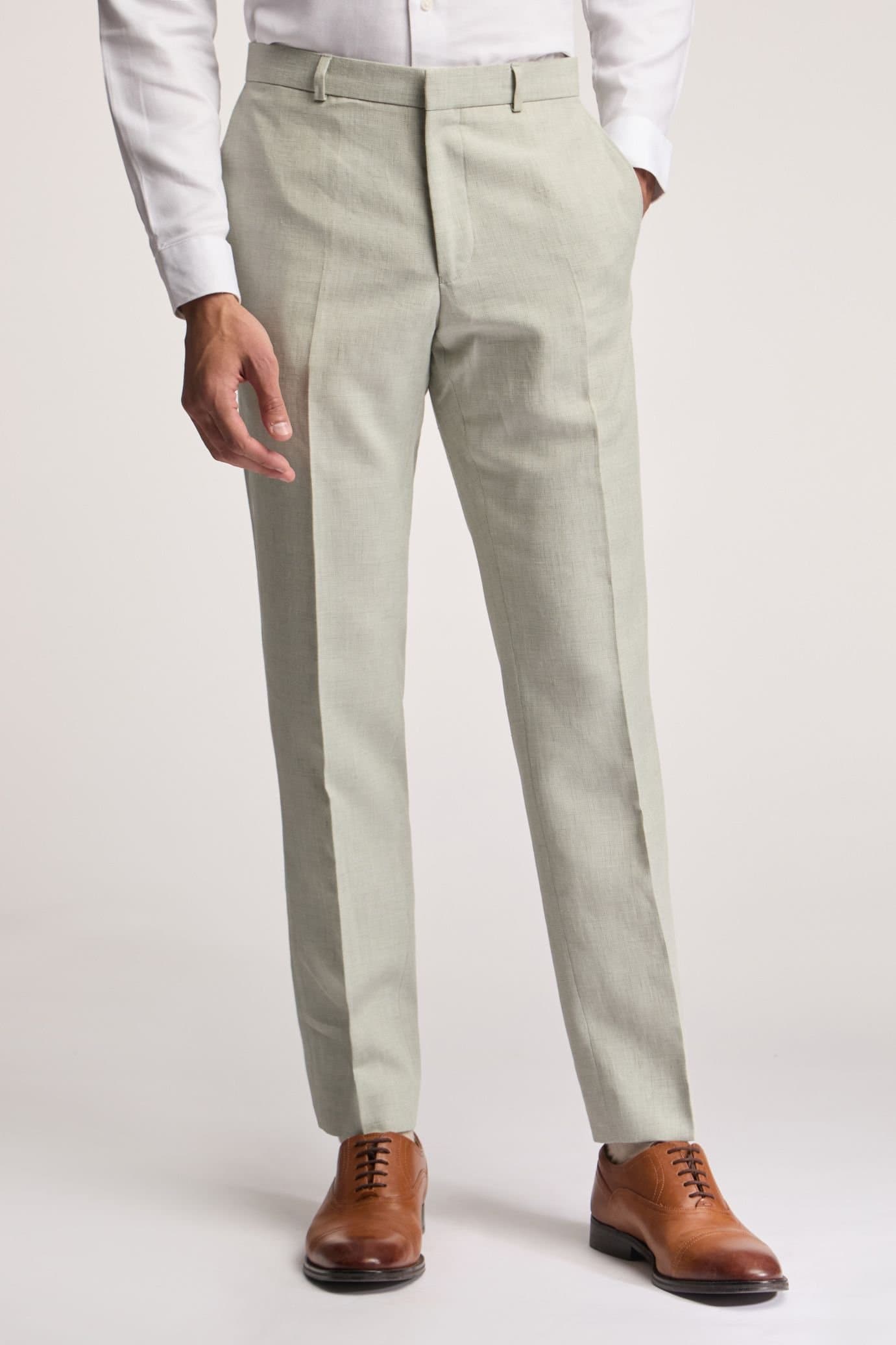 Ted Baker Ted Baker Men's Slim Fit Linen Suit Trousers in Green