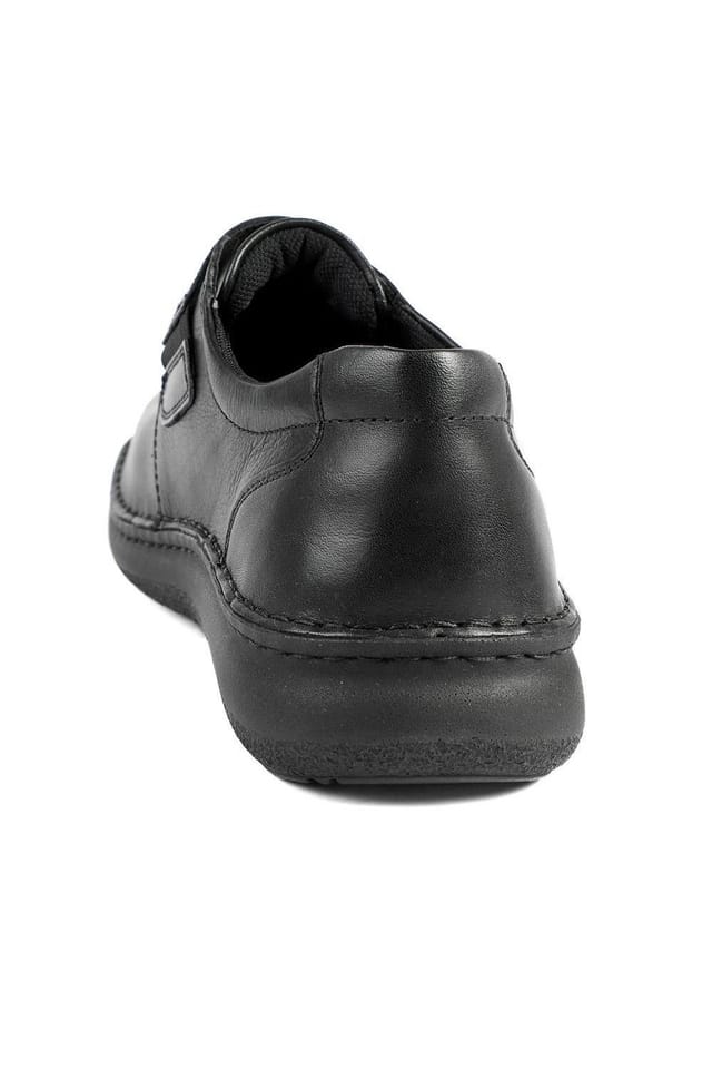 Pavers Pavers Men's Wide Fit Leather Smart Adjustable Fit Shoes in Black - 3