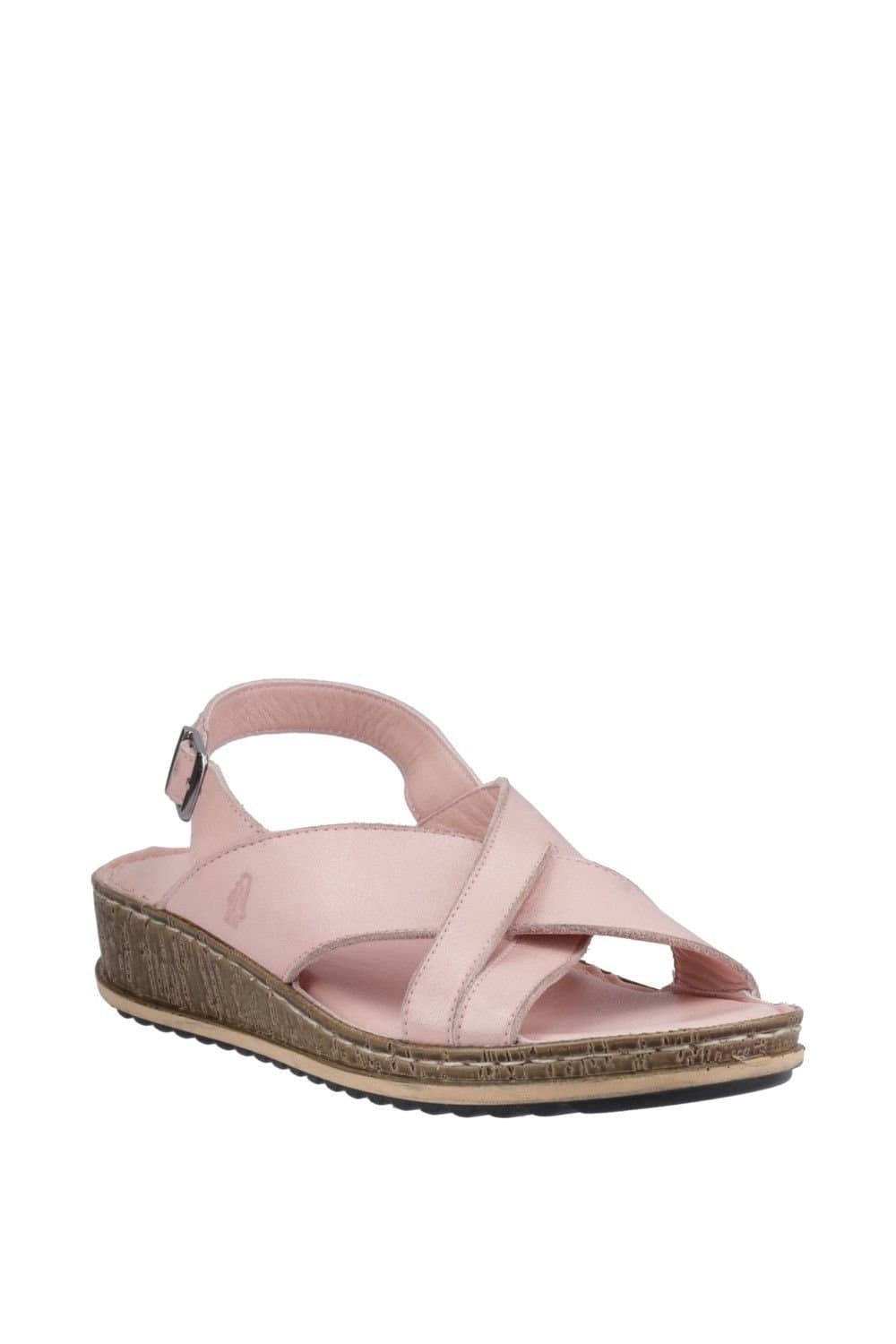 Hush Puppies Hush Puppies Pale Pink Leather Wedge Sandal