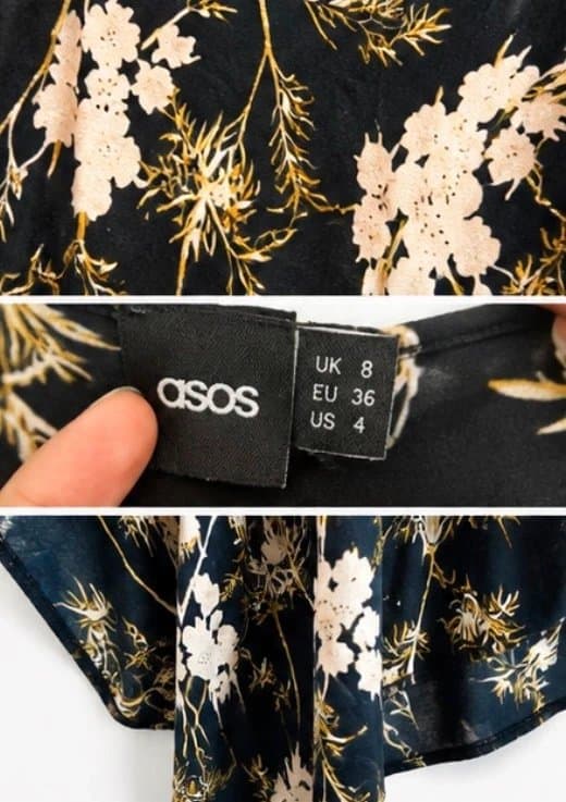 ASOS ASOS Black Floral Kimono Cover Up UK 8–10