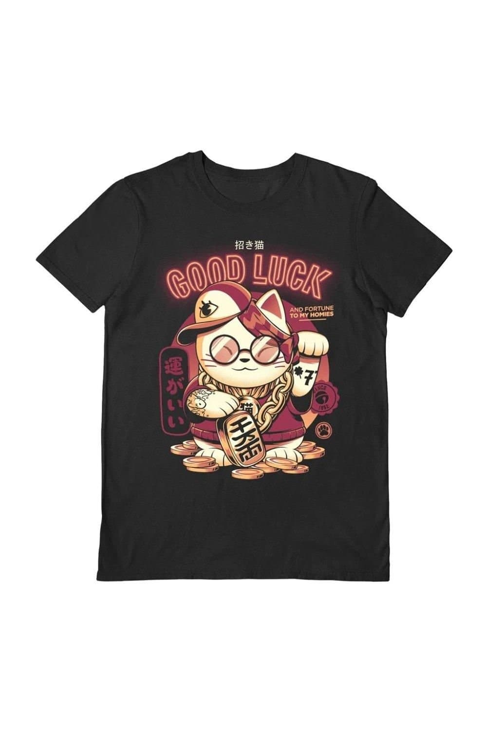 Ilustrata Ilustrata Men's Lucky Cat T-Shirt in Black