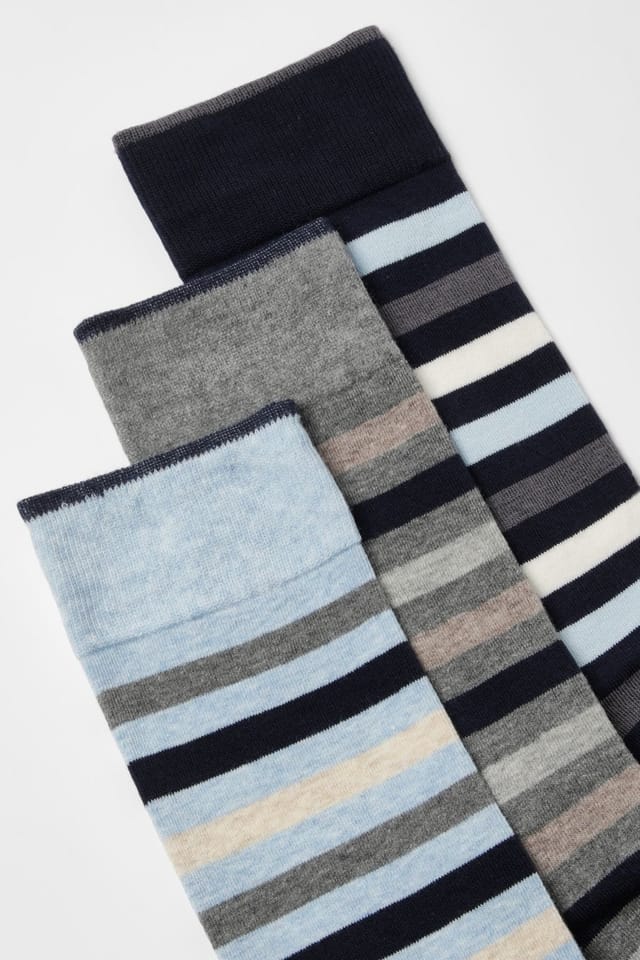 Maine Maine Men's Multi Classic Stripe 3 Pack Sock Set - 2