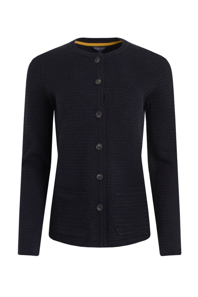 Weird Fish Weird Fish Women's Hayley Knitted Cardigan in Navy - 2
