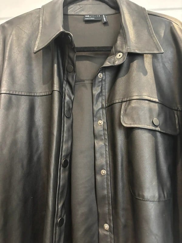 ASOS Black Leather Shacket