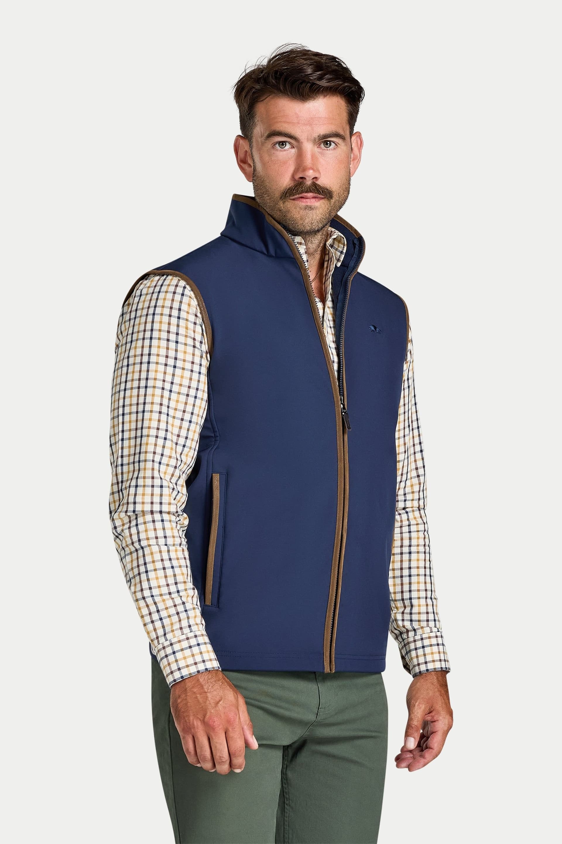 raging bull Raging Bull Men's Soft Shell Fleece Gilet in Navy