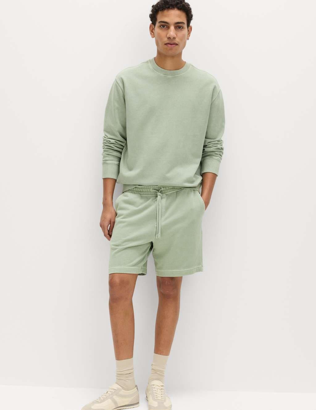 Marks & Spencer M&S Pistachio Cotton Relaxed Fit Shorts