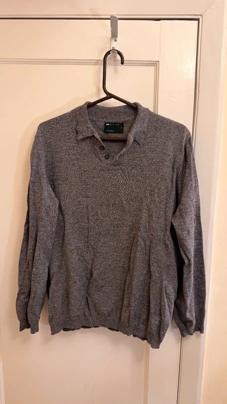 ASOS Design ASOS Design knitted polo jumper - grey marl, M