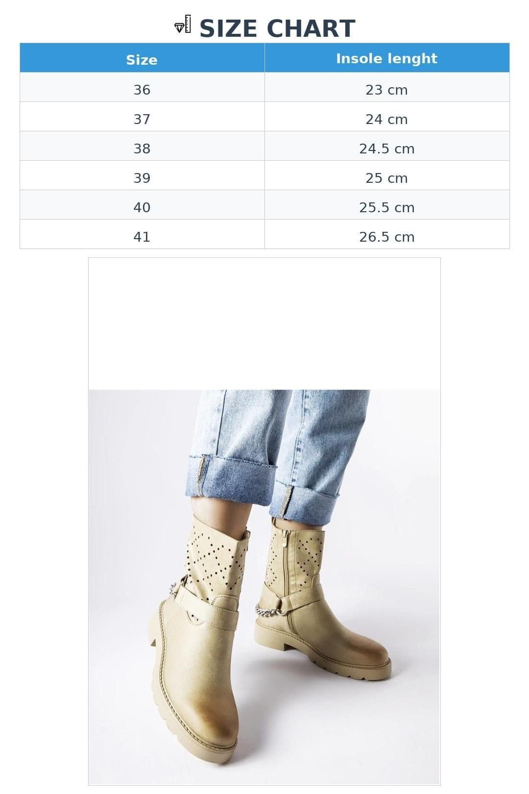 Love Lace Love Lace Women's Openwork Chain Lace Up Rubber Boots for Autumn Winter Weather in Beige - 4
