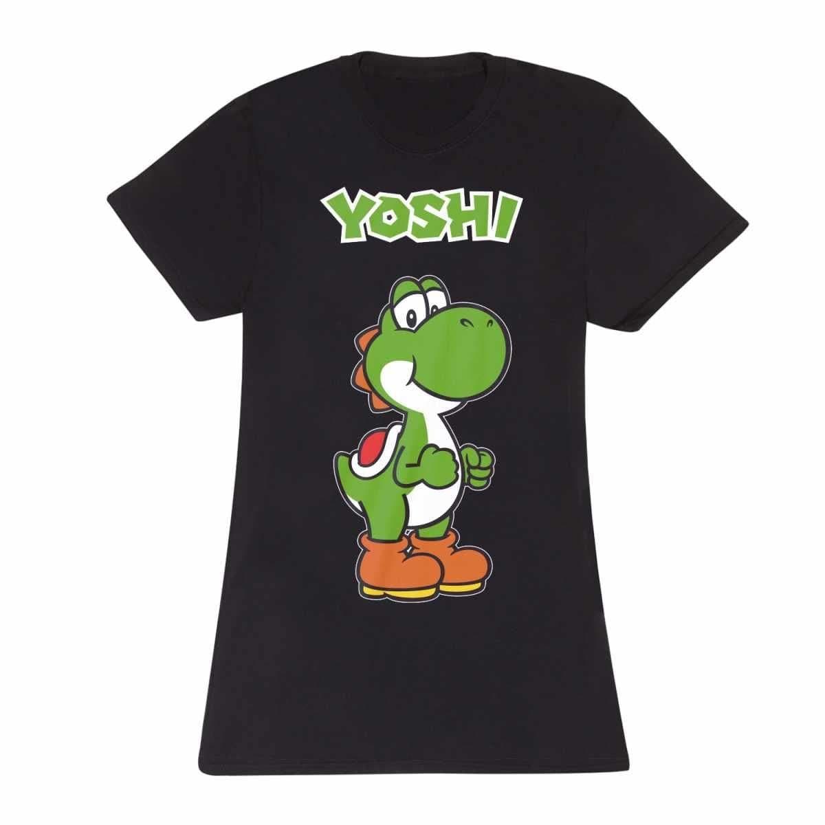 Super Mario Super Mario Men's Yoshi Fitted T-Shirt in Black
