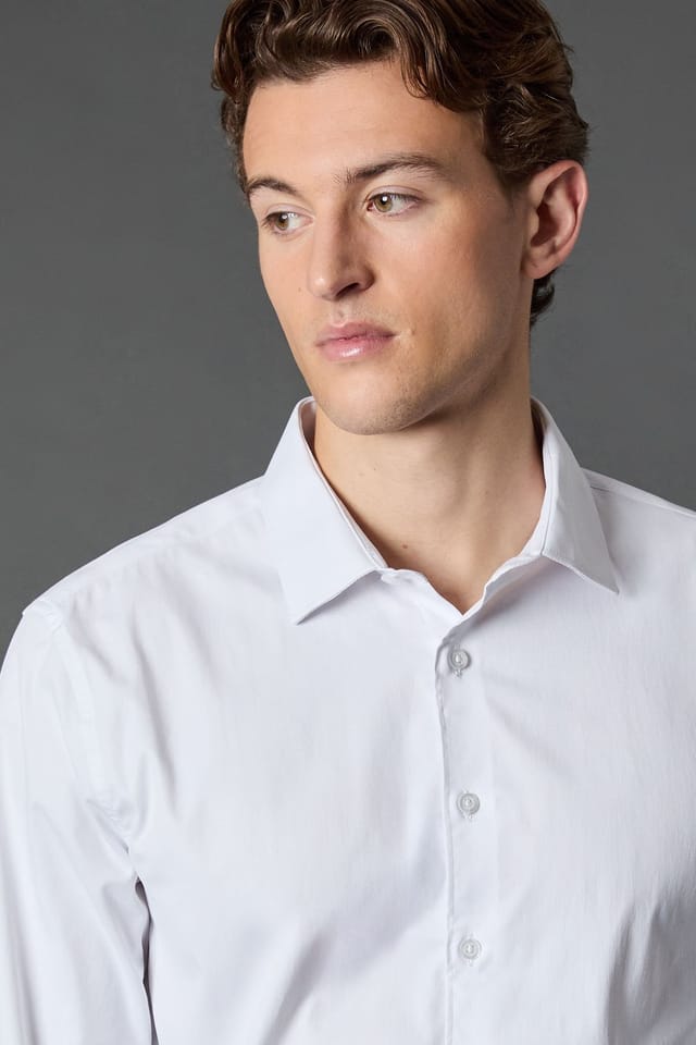 Burton Burton Men's White Regular Fit Easy Iron Shirt - 2