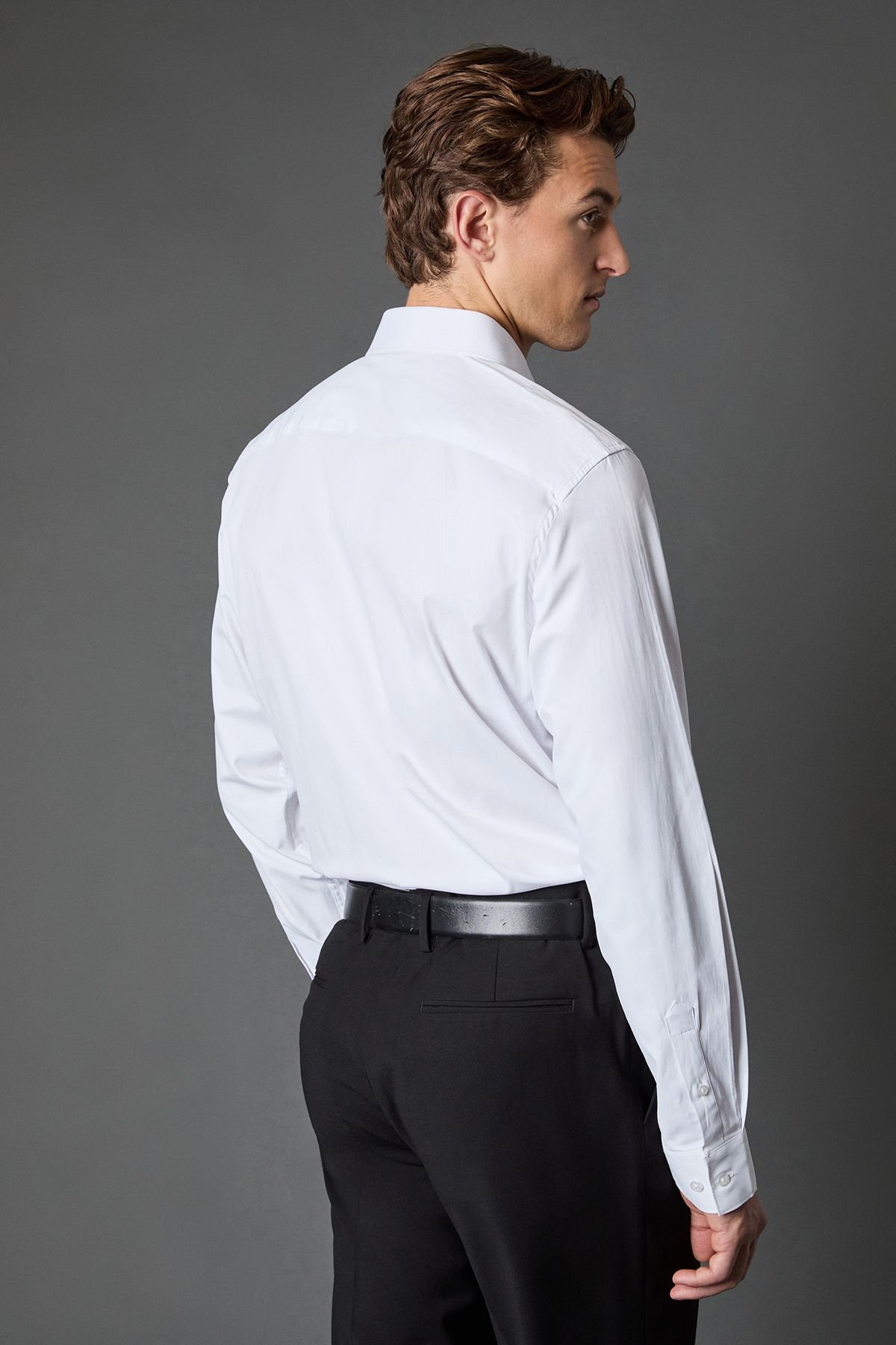 Burton Burton Men's White Regular Fit Easy Iron Shirt - 3