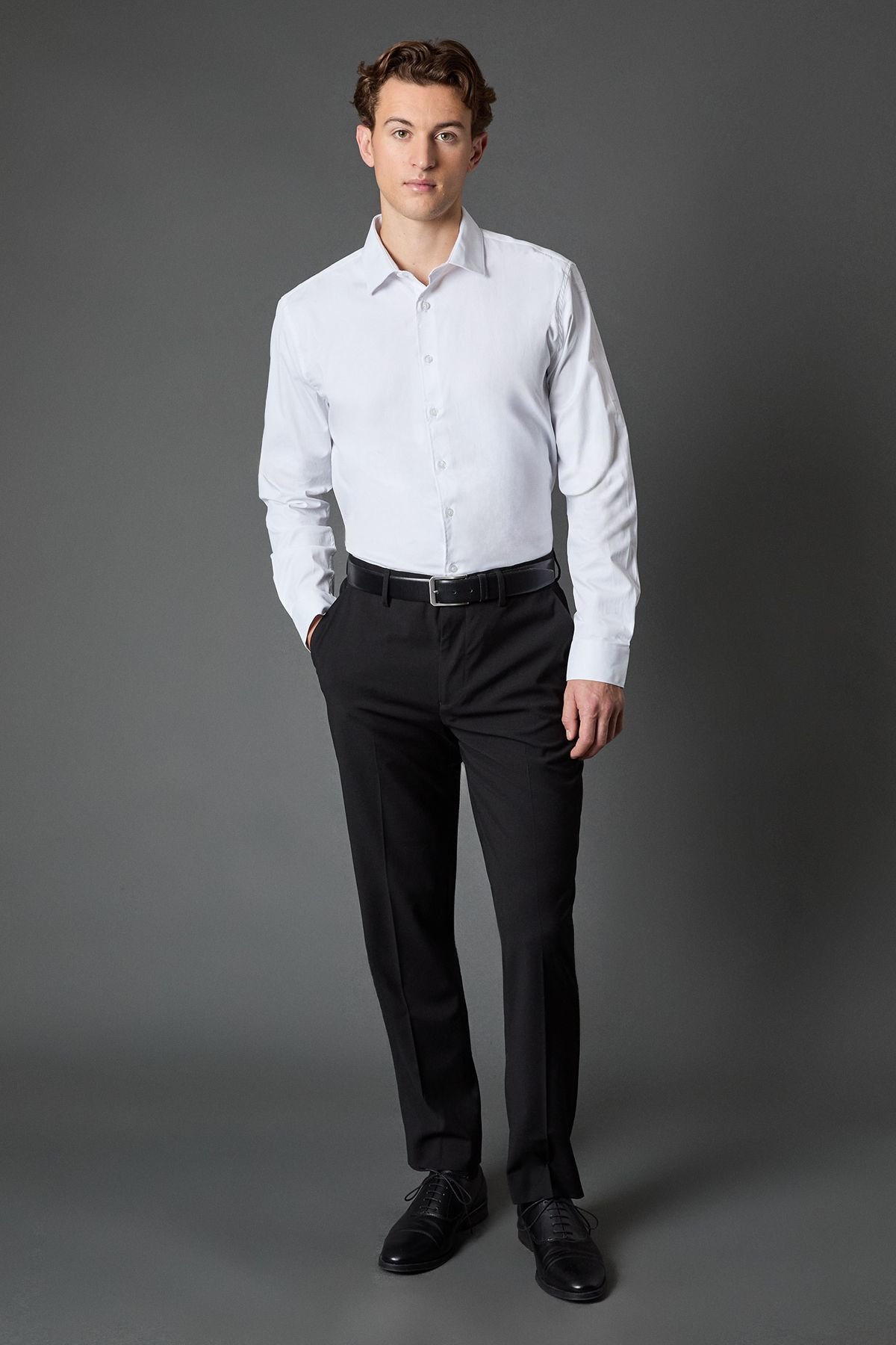 Burton Burton Men's White Regular Fit Easy Iron Shirt - 4