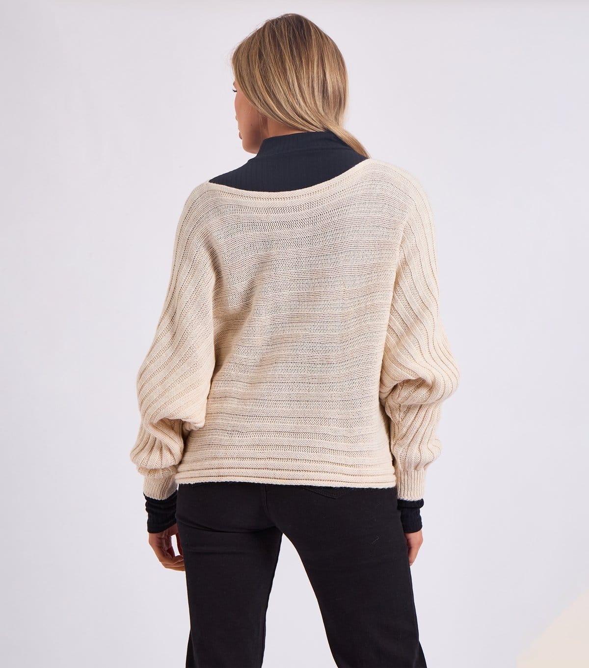 Gini London Women's Cream Knit Batwing Sleeve Jumper Gini London New Look - 4