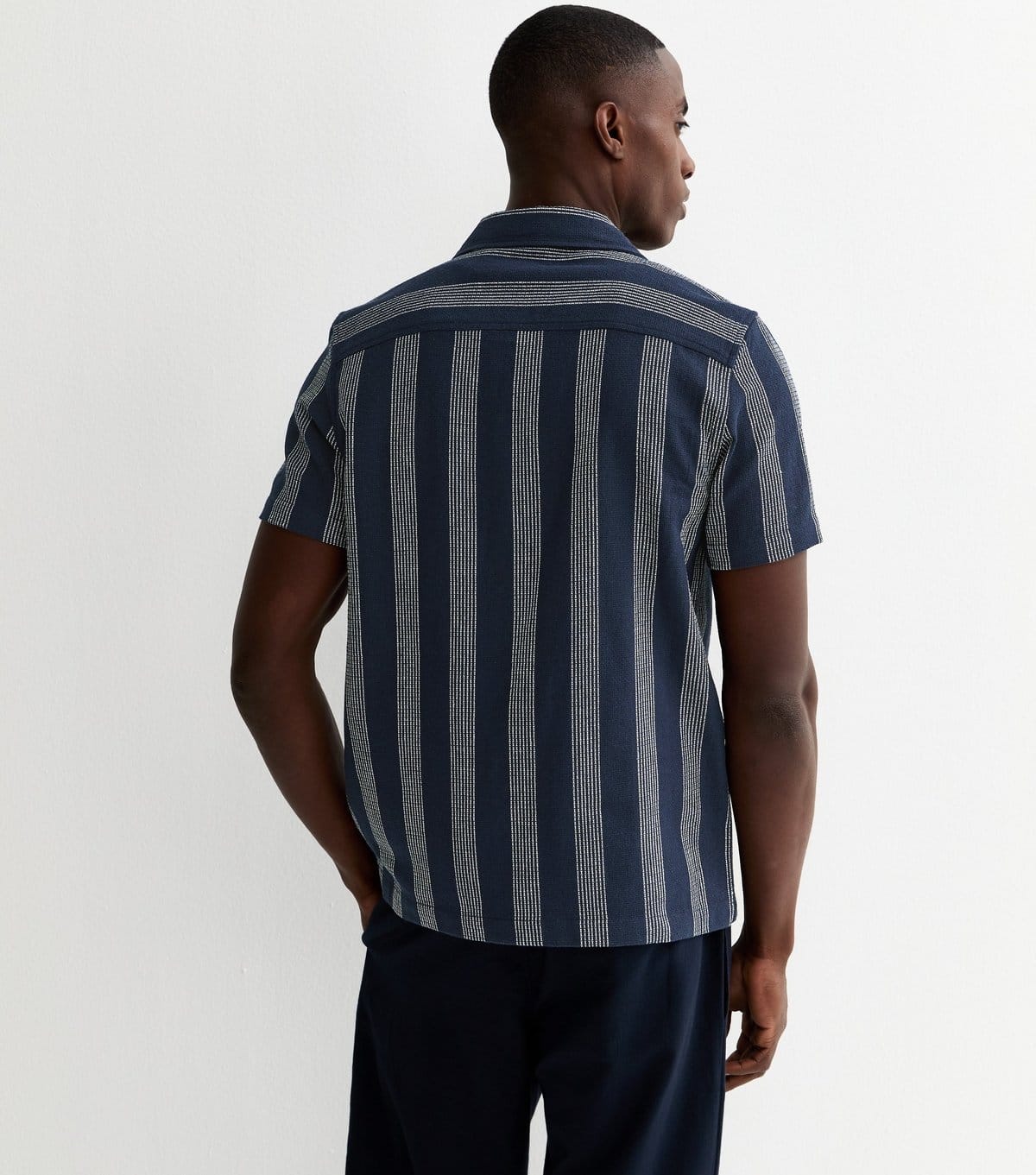 New Look Men's Blue Regular Striped Short Sleeve T-Shirt New Look - 4