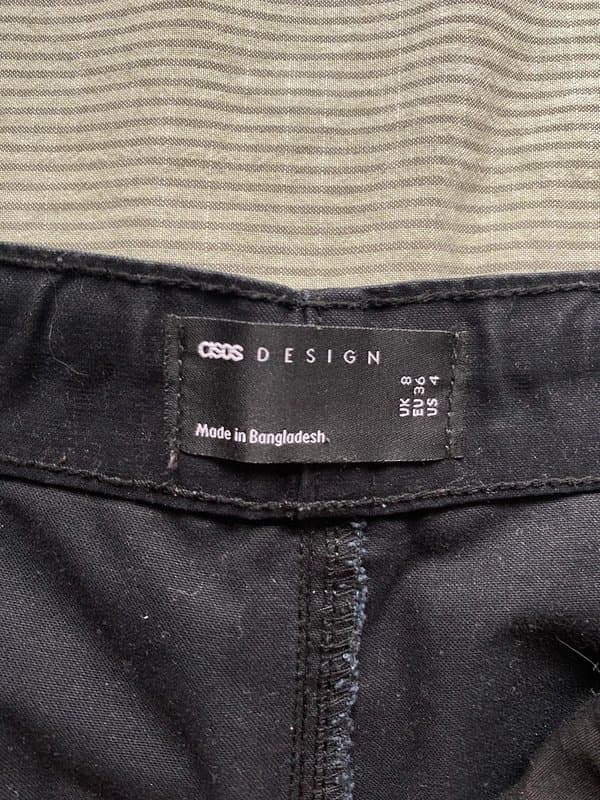 ASOS Design low waist black cargo pants