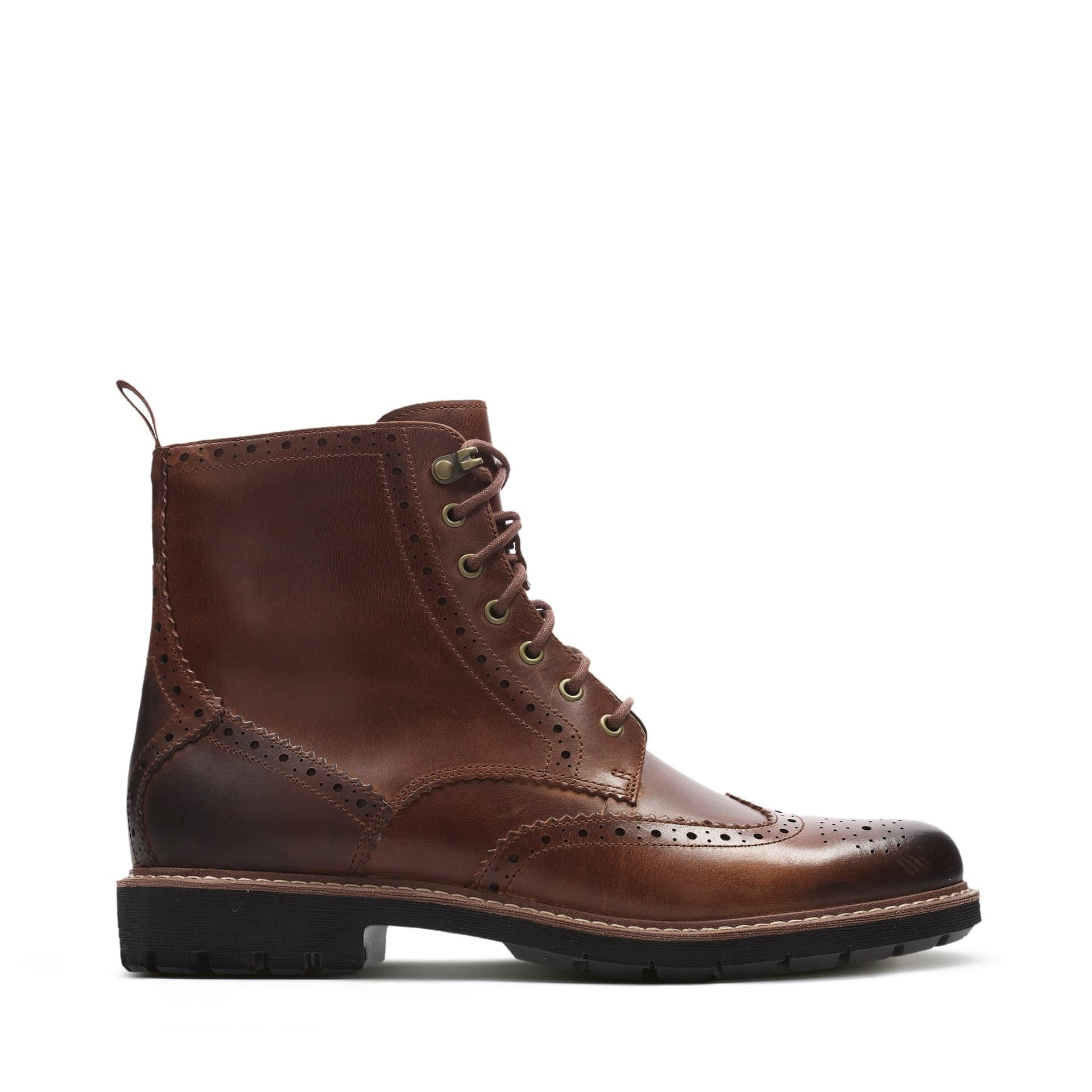 Clarks Clarks Men's Batcombe Lord Dark Tan Leather Ankle Boots, Lace Up in Brown