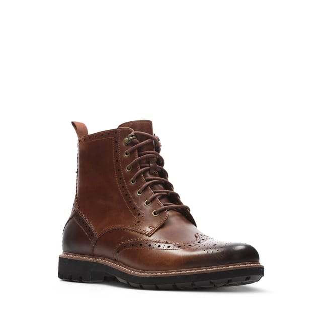 Clarks Clarks Men's Batcombe Lord Dark Tan Leather Ankle Boots, Lace Up in Brown - 2